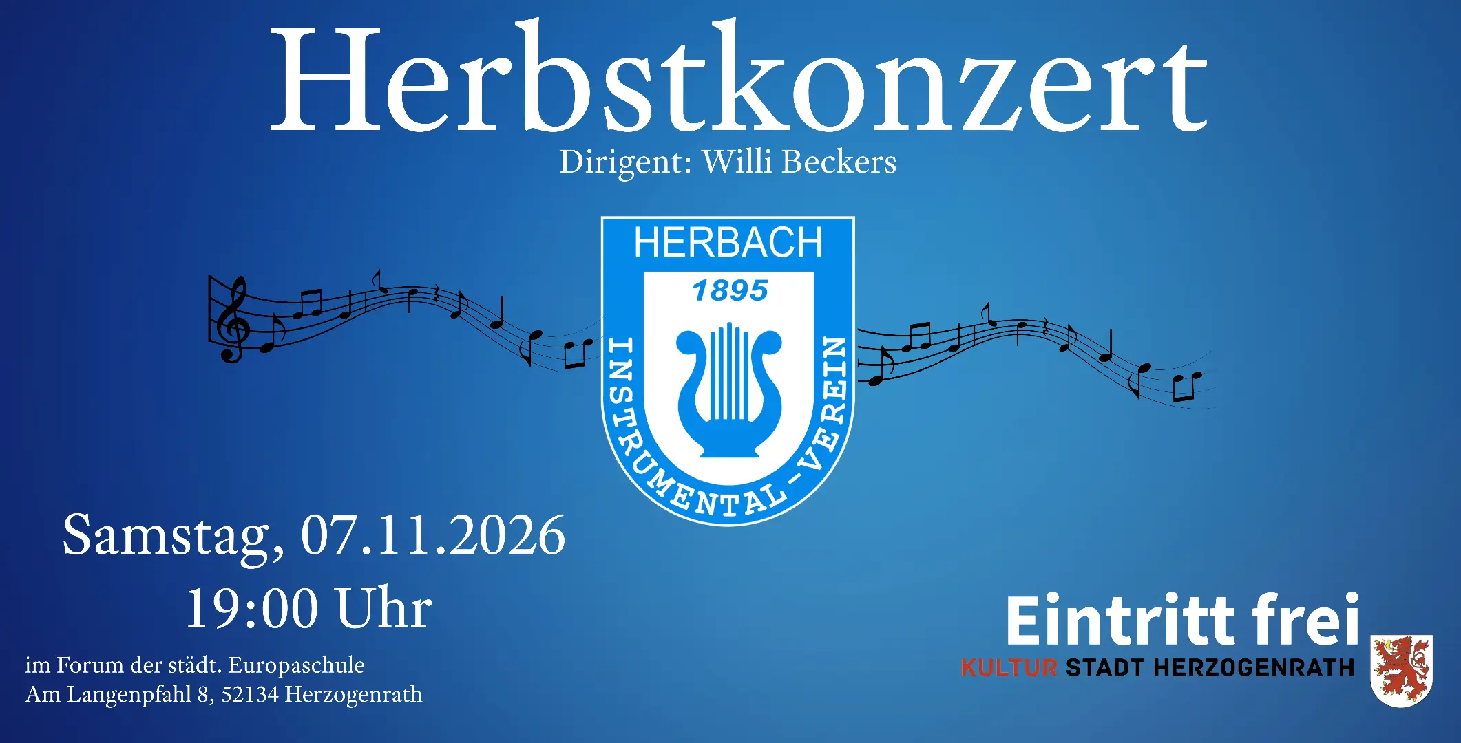 Ankündigung Herbstkonzert des Instrumental-Vereins Herbach 1895 e.V.